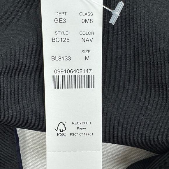 J Crew Women's Curved Waist Cheeky Bikini Bottom Medium Navy Blue BC125 - Picture 5 of 10